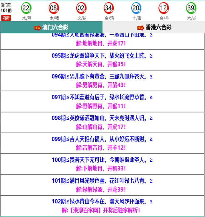 102期百家网玄机[图]